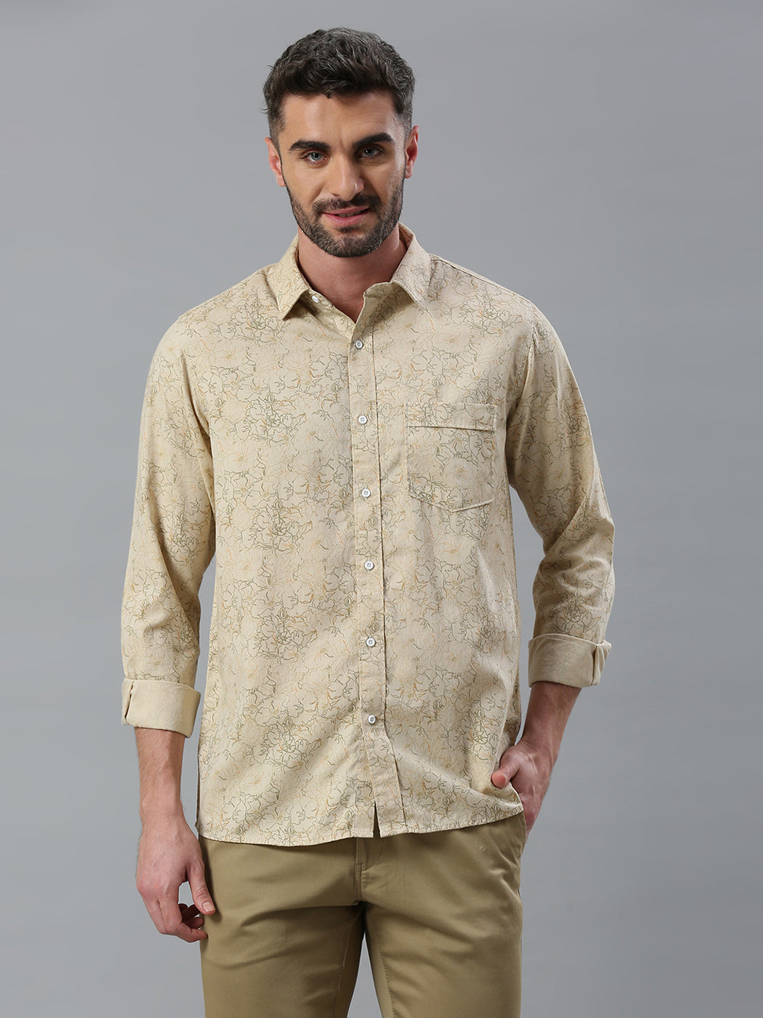 Beige Plain Shirt