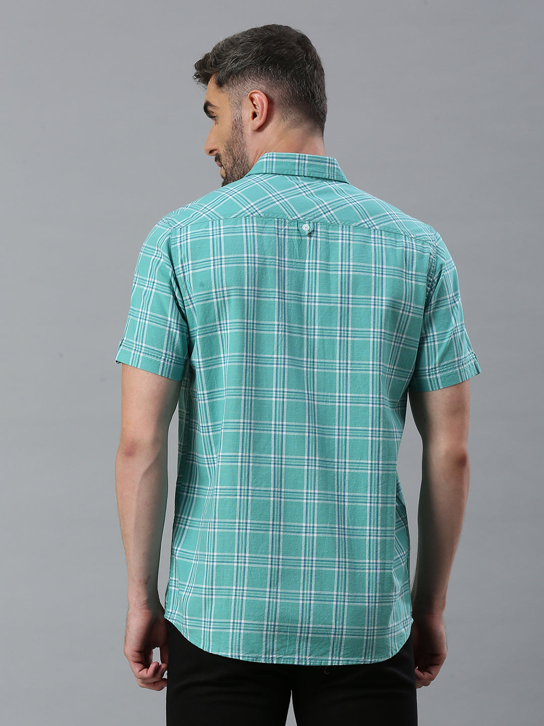 Turquoise Checkered Shirt