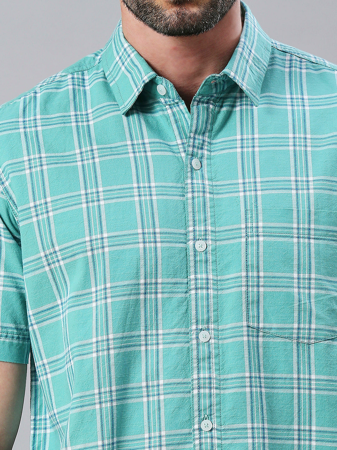 Turquoise Checkered Shirt