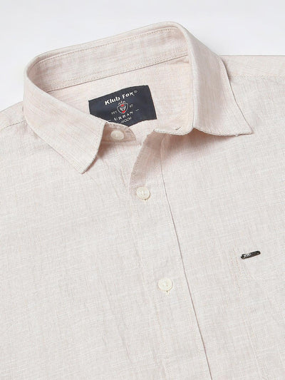Textured Khaki Solid Shirt
