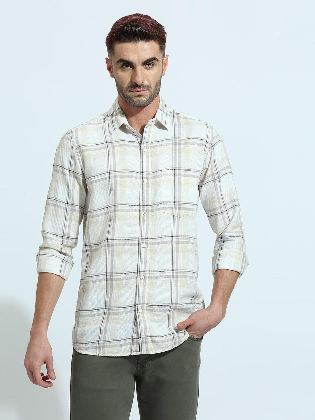 Beige Checkered Shirt