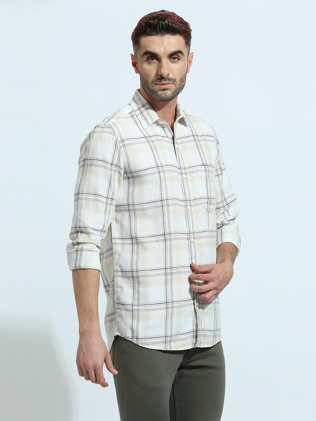 Beige Checkered Shirt