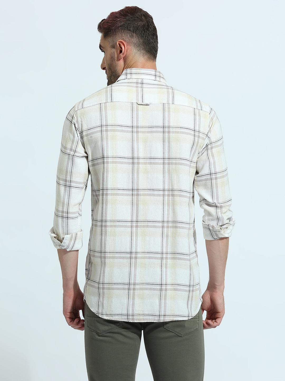 Beige Checkered Shirt