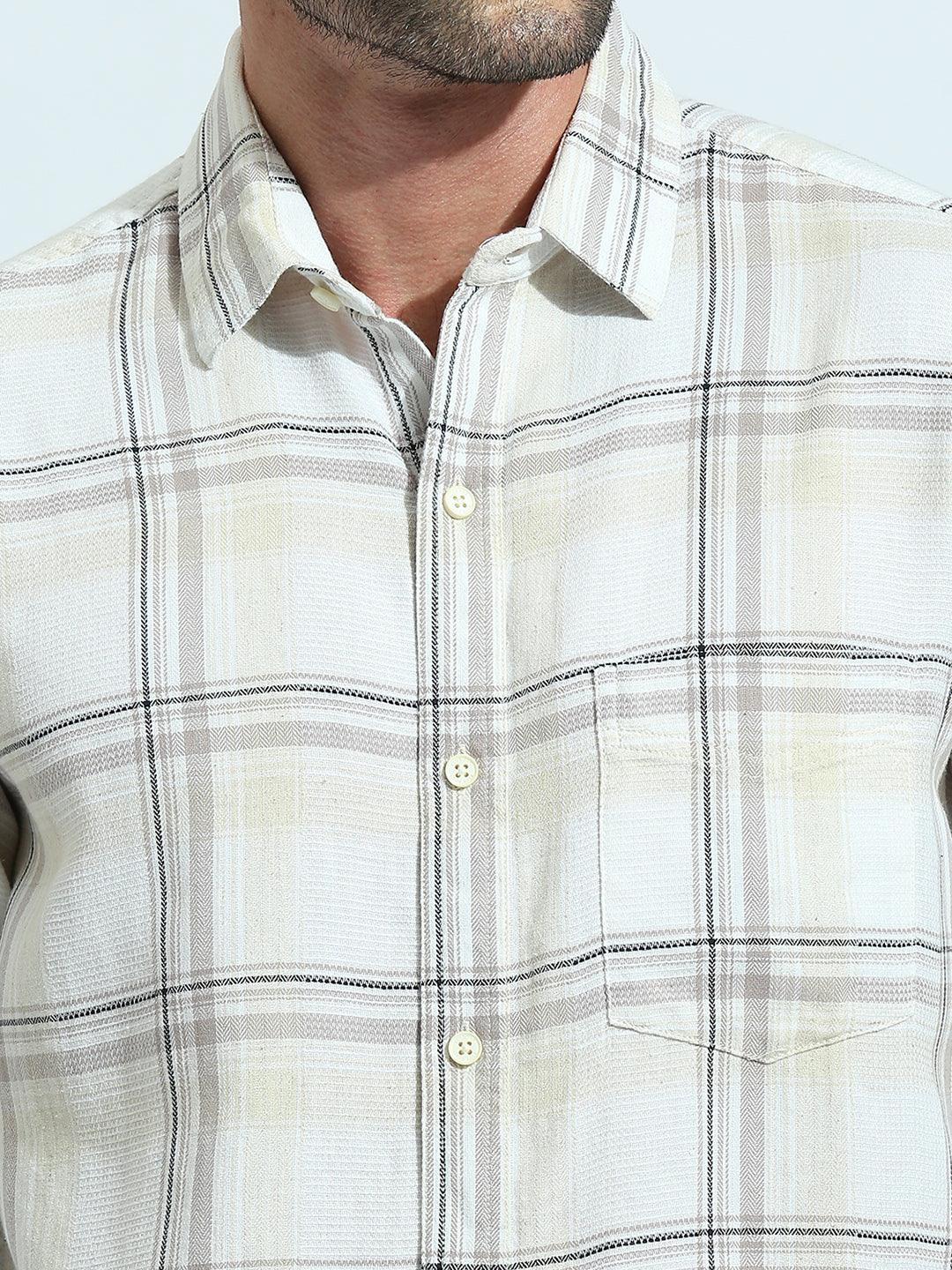 Beige Checkered Shirt