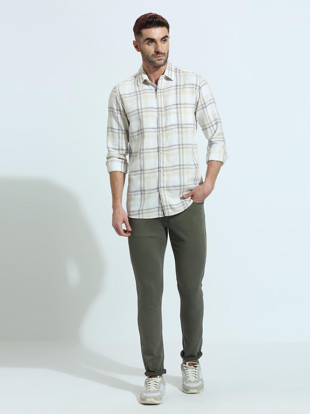 Beige Checkered Shirt