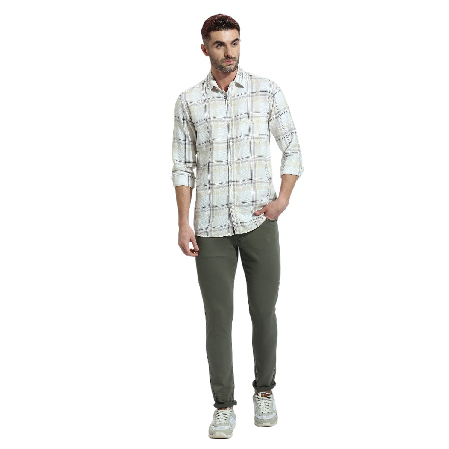 Beige Checkered Shirt