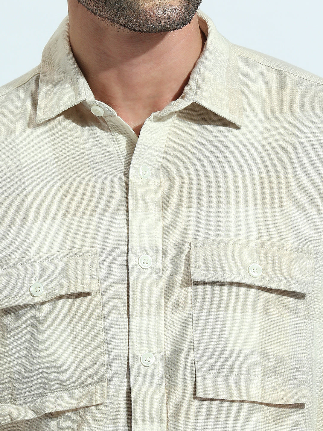 Beige Checkered Shirt