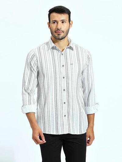Linea Stripe Cotton White Shirt