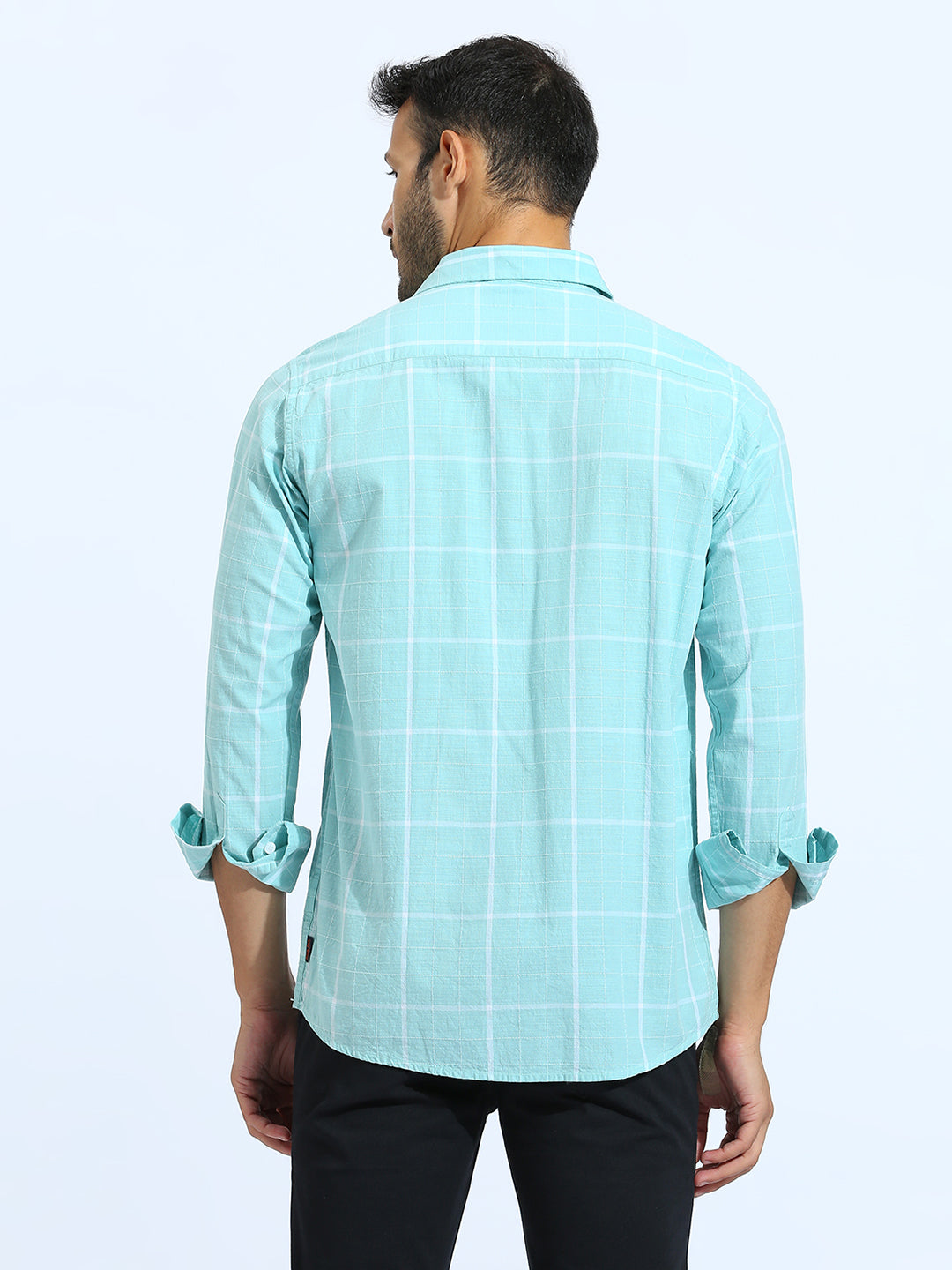 Sea Green checkered Shirt