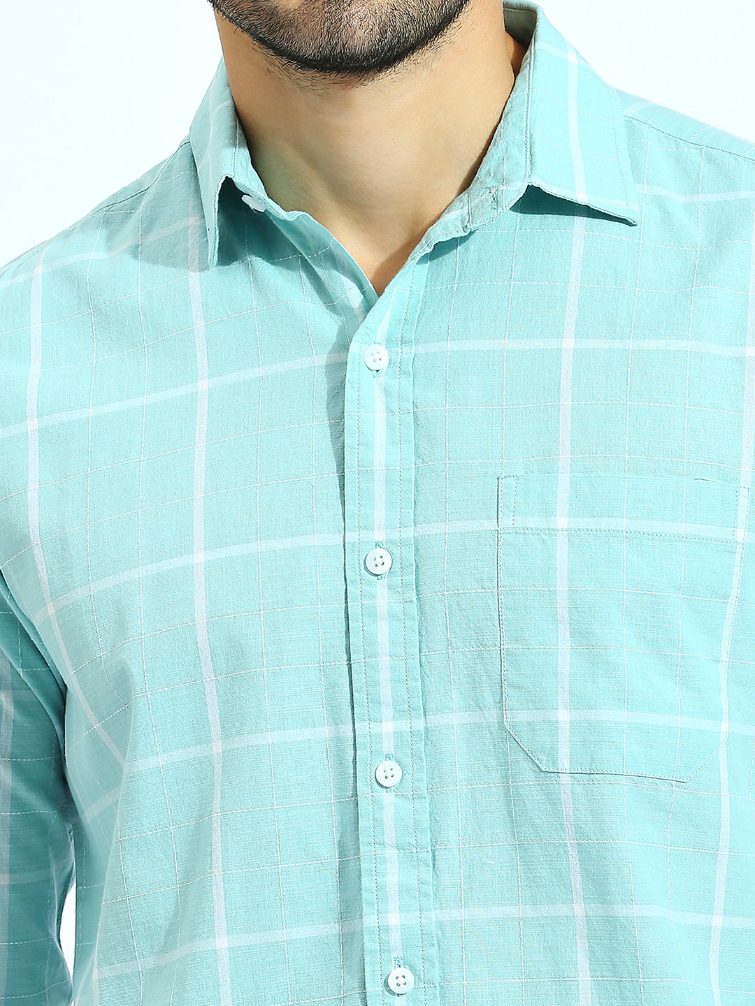 Sea Green checkered Shirt