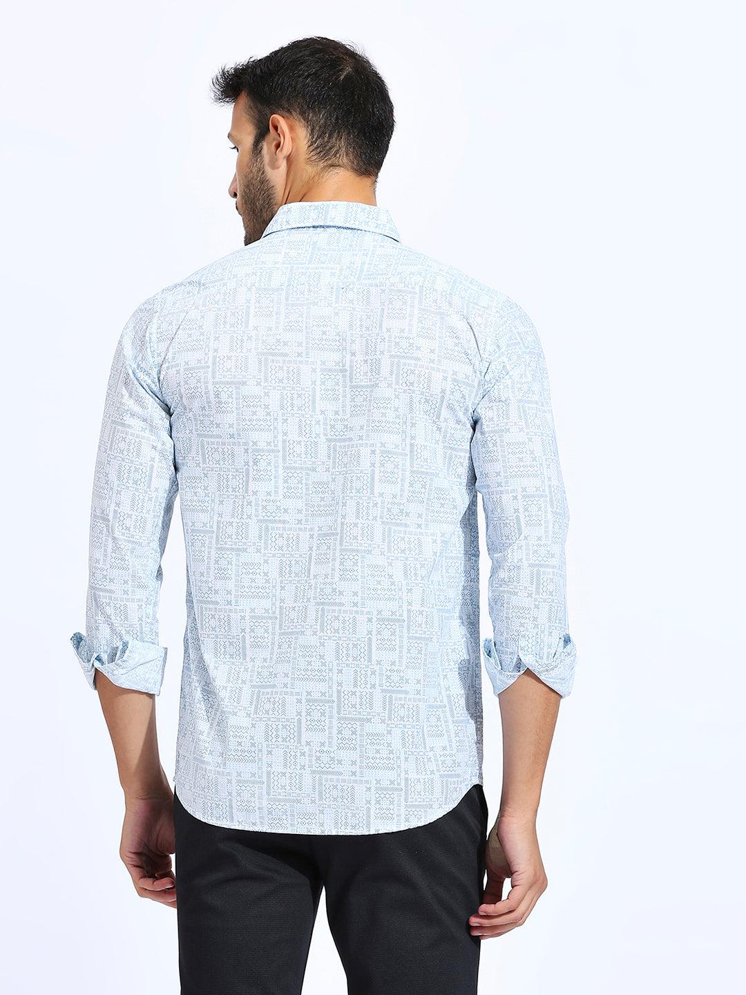 Blue Printed Shirt