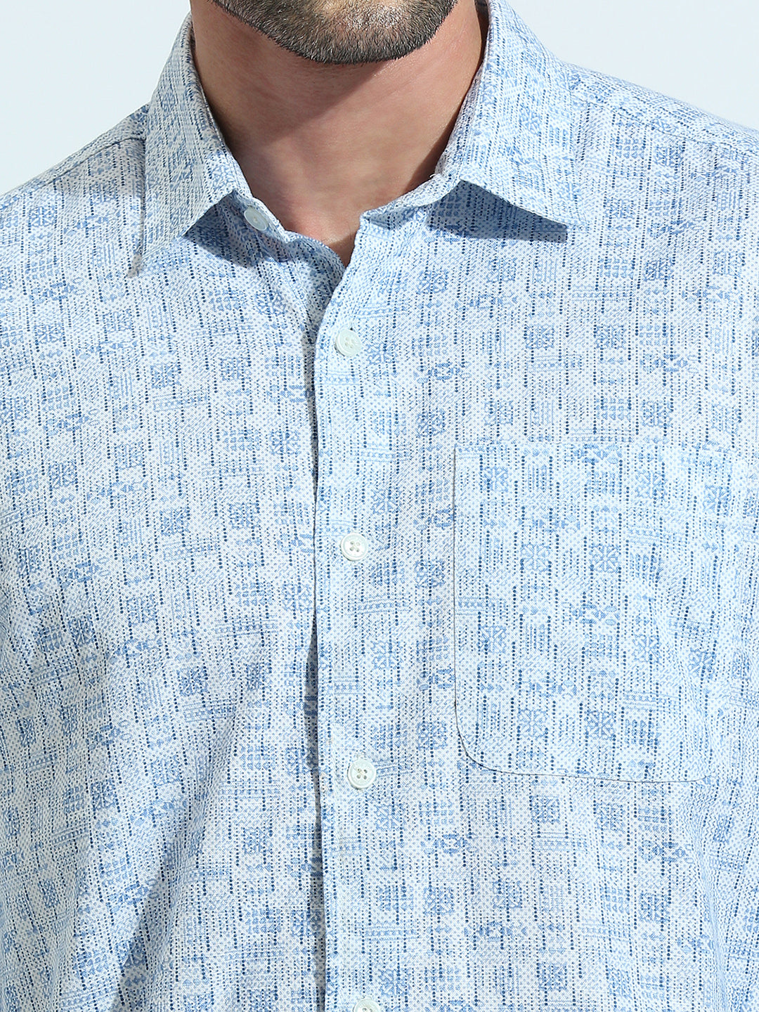 Blue Printed Shirt