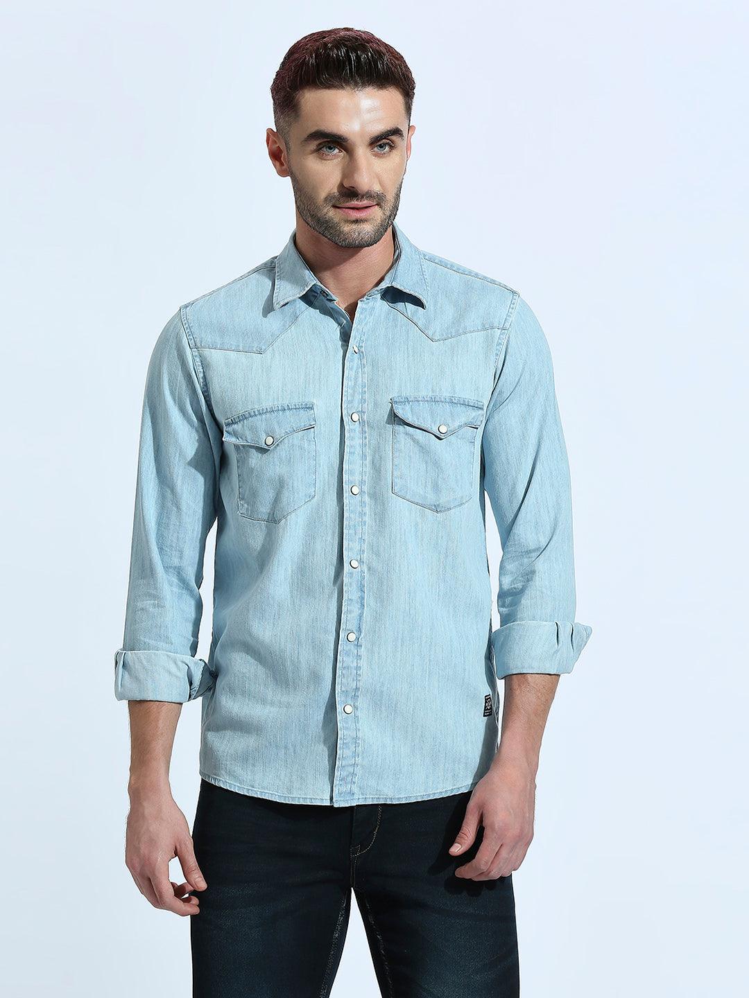 Sapphire Blue Solid Shirt