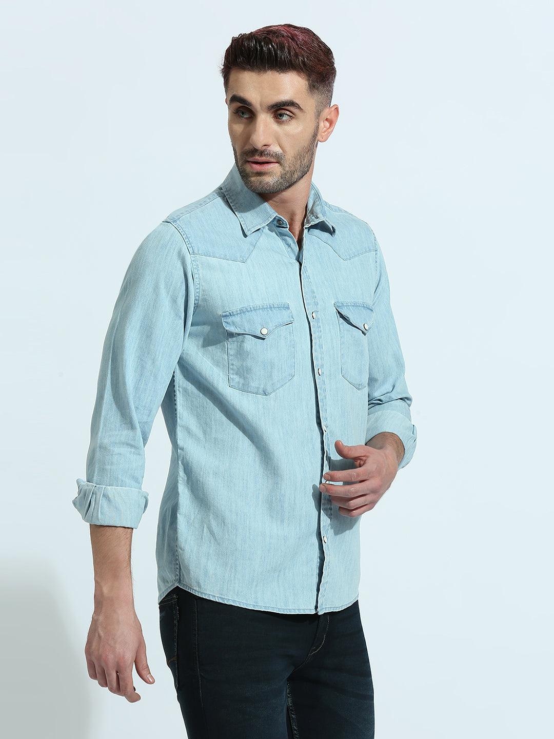 Sapphire Blue Solid Shirt