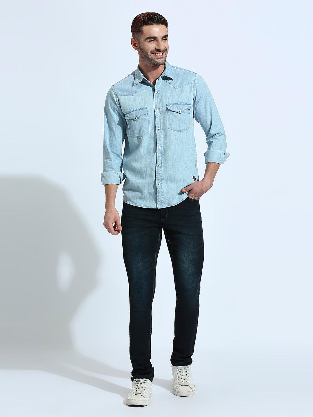 Sapphire Blue Solid Shirt