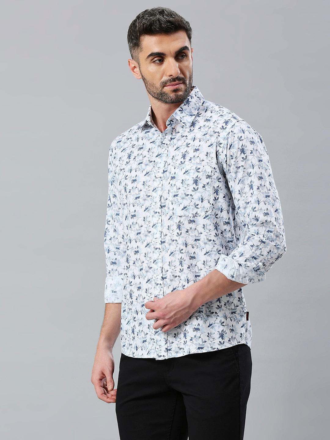 Sky Blue Printed Shirt