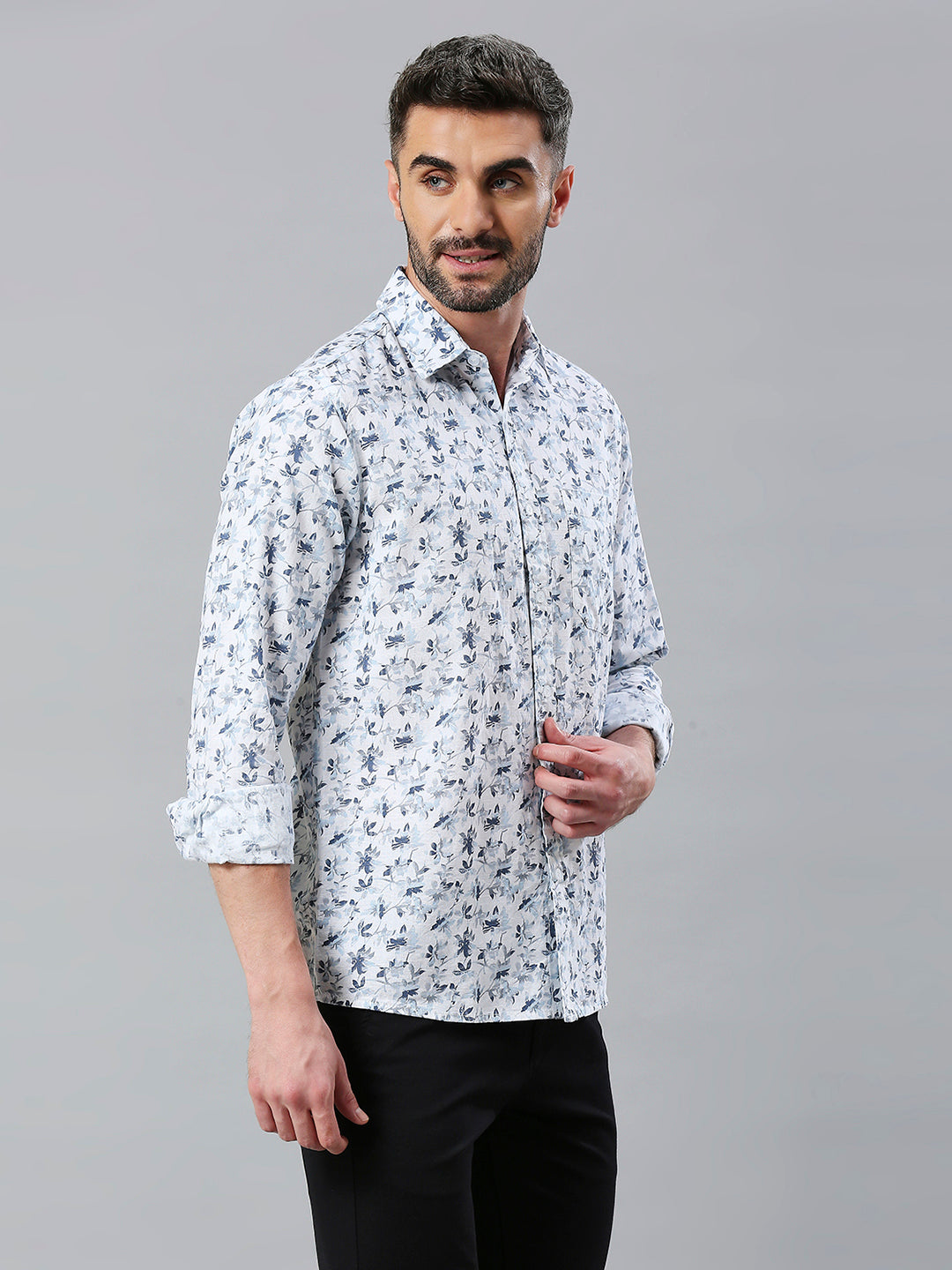 Sky Blue Printed Shirt