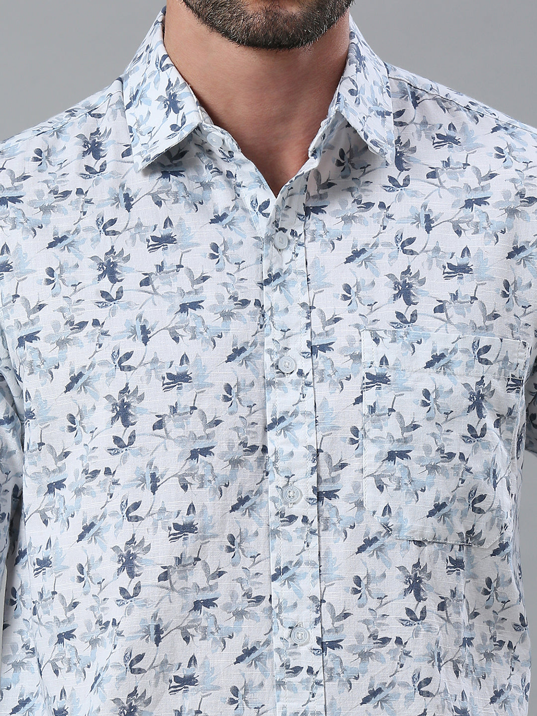 Sky Blue Printed Shirt