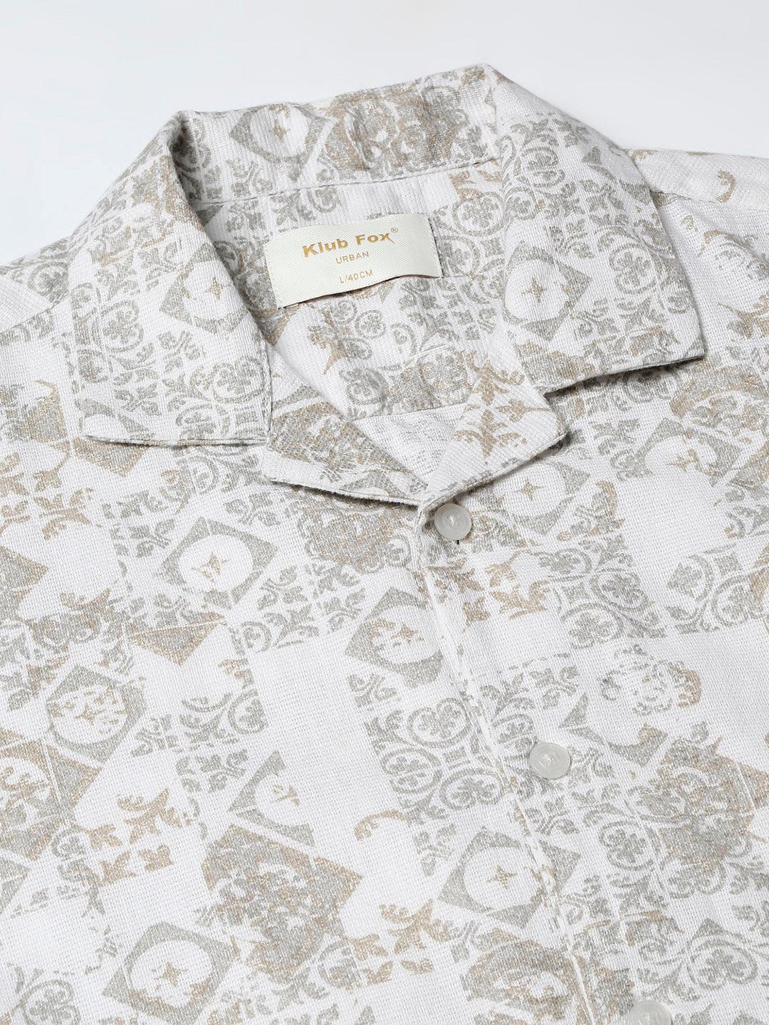 Beige Printed Shirt