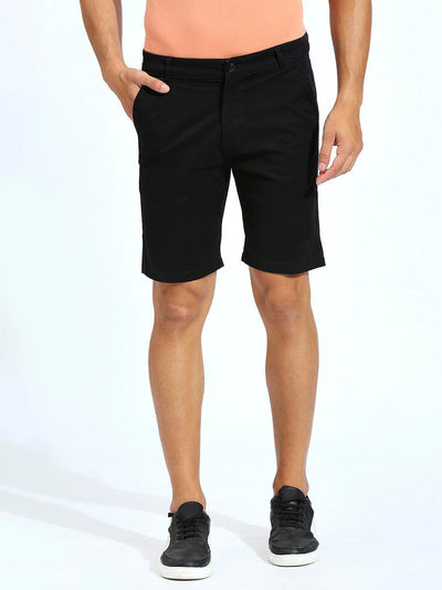 Wanderer Twill Lycra Black Stretchable Shorts
