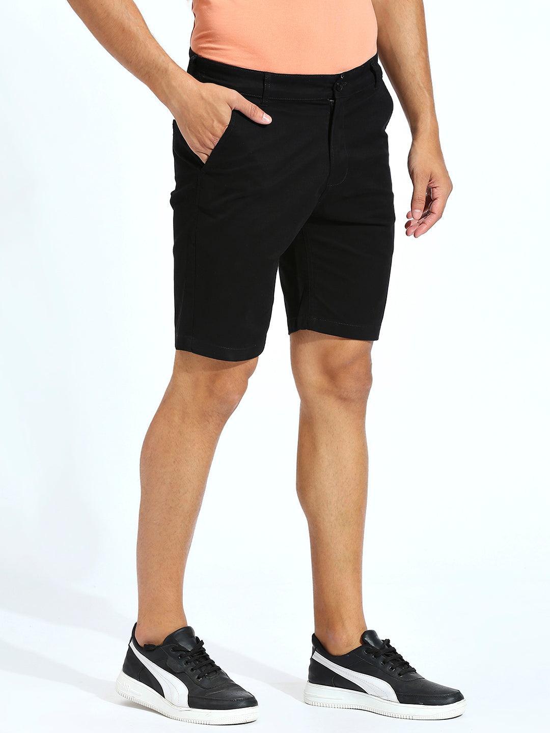 Wanderer Twill Lycra Black Stretchable Shorts