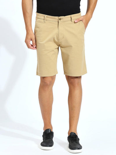 Wanderer Twill Lycra Khaki Stretchable Shorts