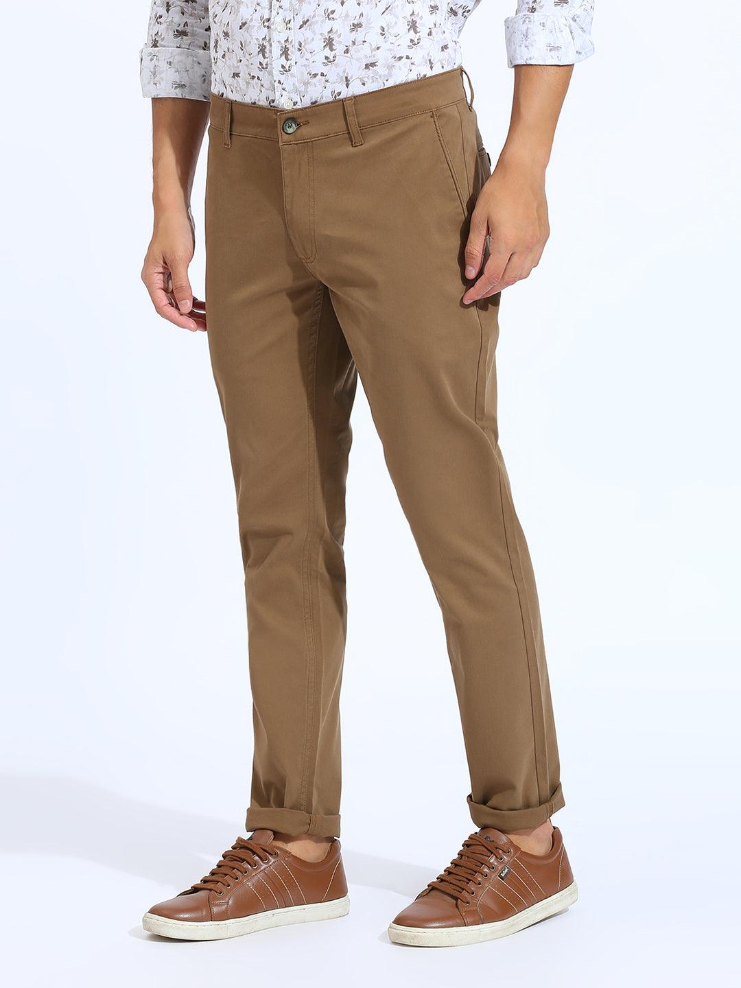 Khaki Tapered Narrow Fit Chino Pants