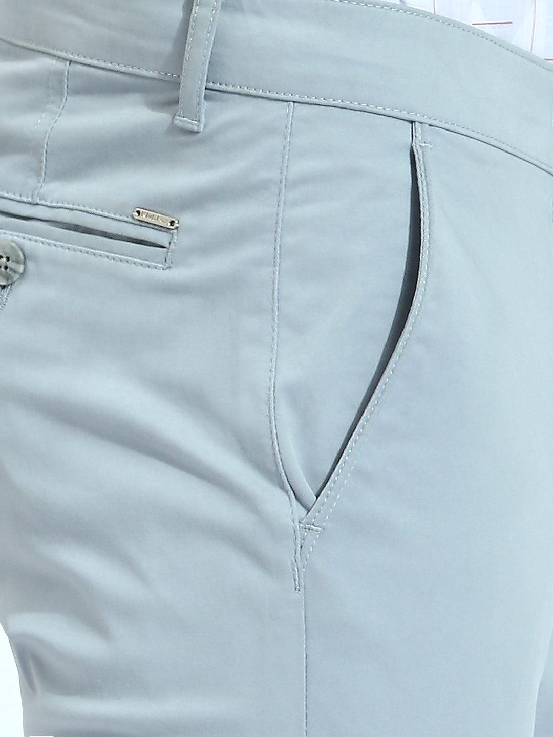 Light Blue Tapered Narrow Fit Chino Pants