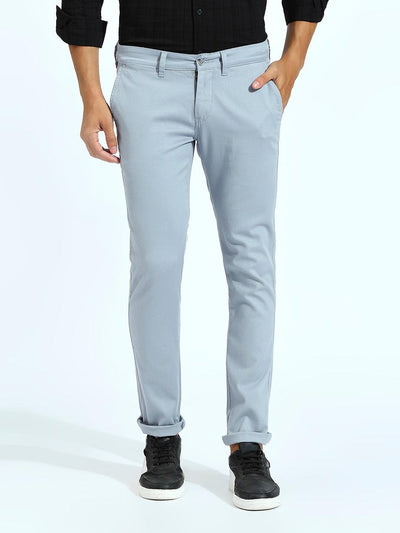 Grey Tapered Narrow Fit Chino Pants