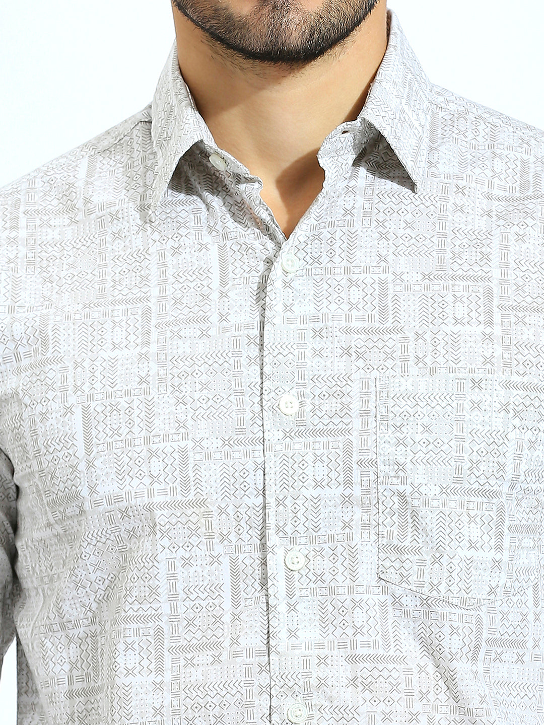 Beige Printed Shirt