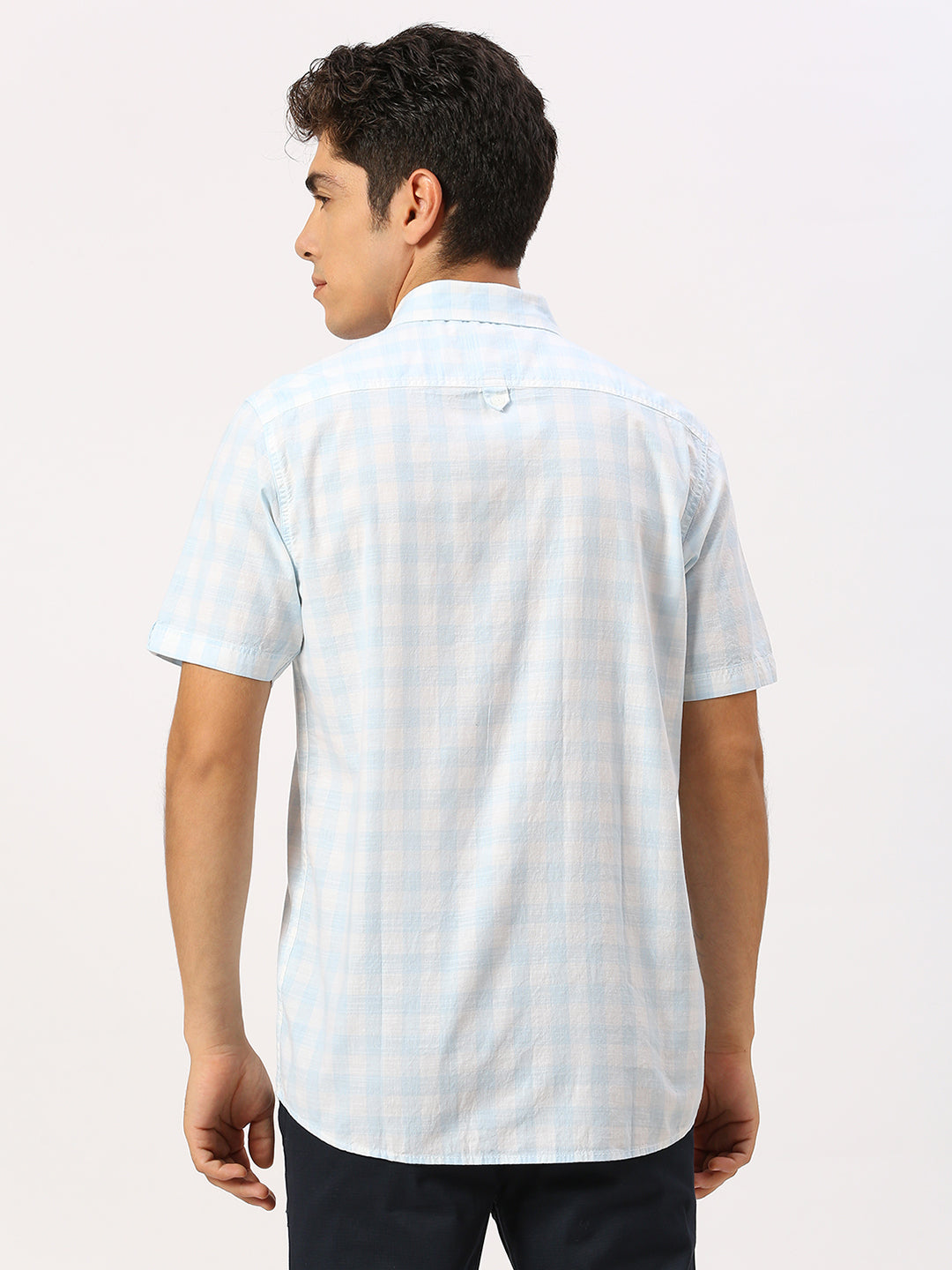 Sky Blue Checkered Shirt