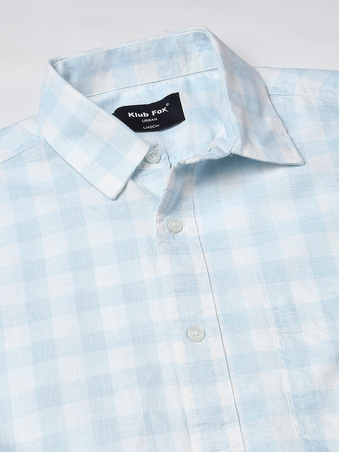 Sky Blue Checkered Shirt