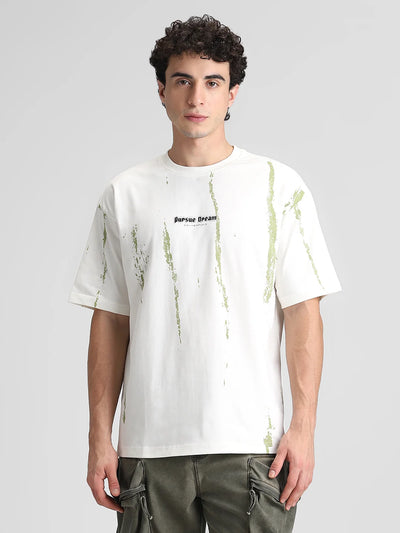 Off White Over Size Printed T-Shirt