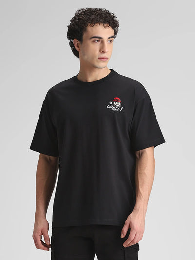 Black Oversize Printed T-Shirt