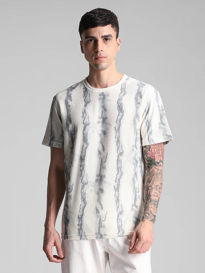 Off White Printed Crew Neck T-Shirt