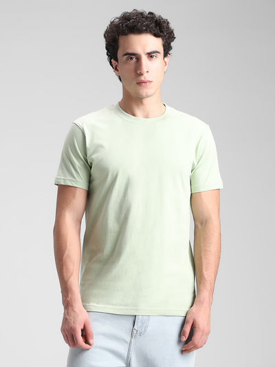 Light Green Solid Crew T-Shirt