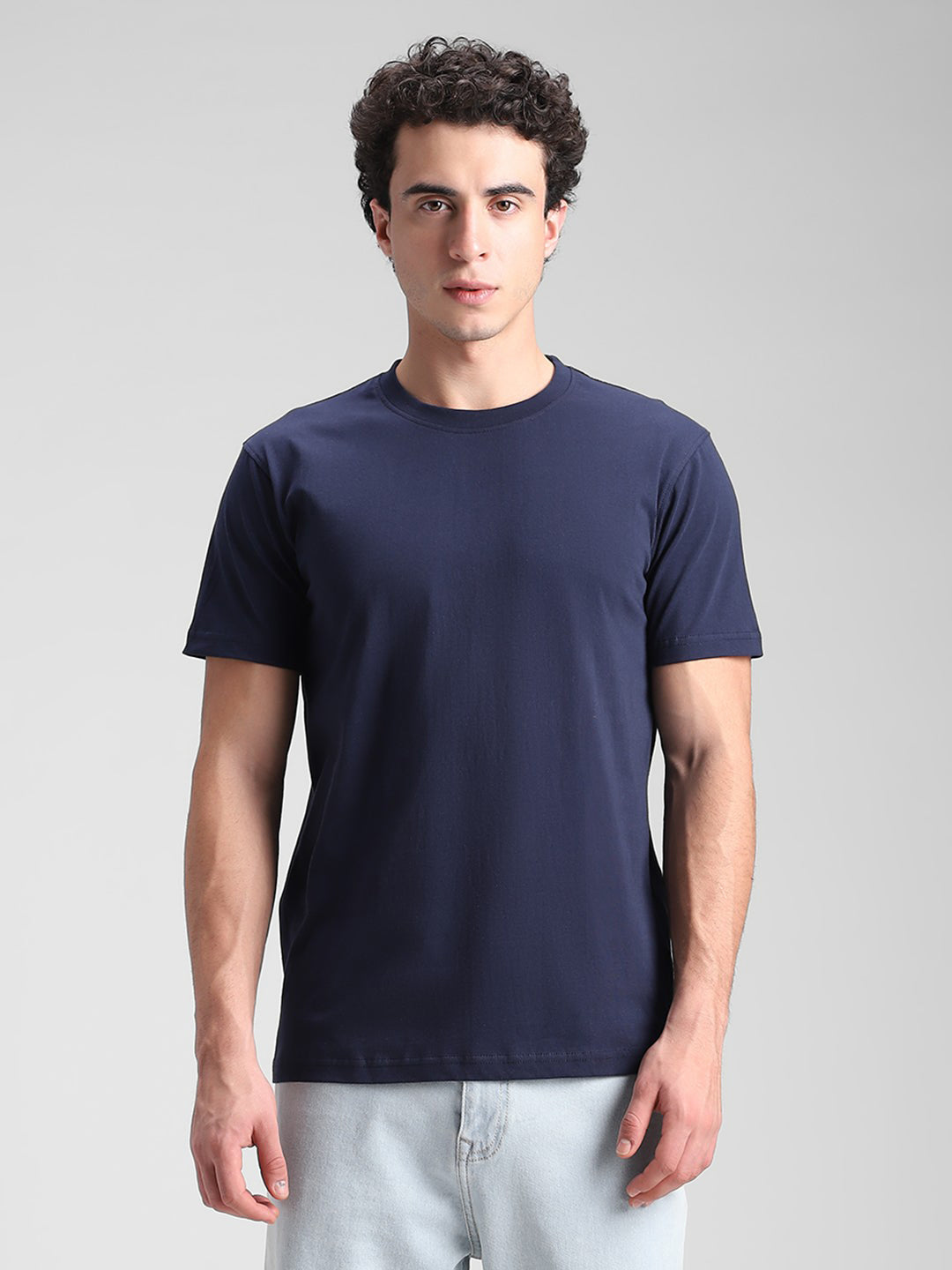 Navy Solid Crew T-Shirt