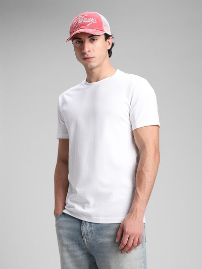 White Solid Crew T-Shirt