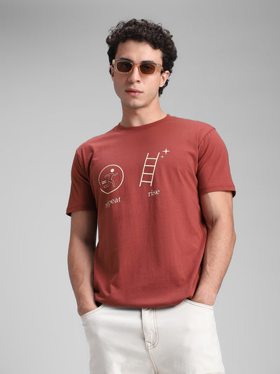 Rust Printed Crew T-Shirt