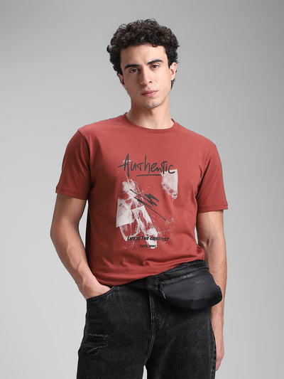Rust Printed Crew T-Shirt