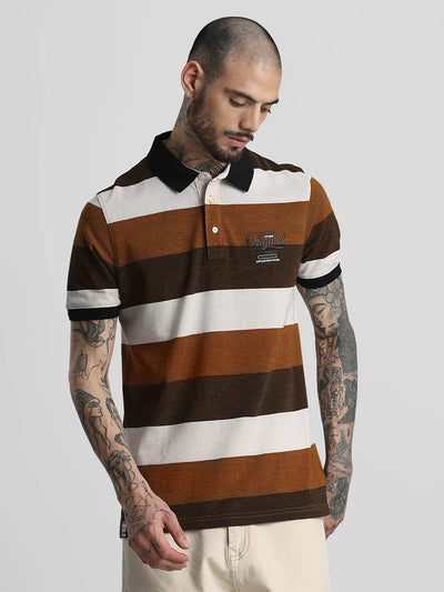 Rust Printed Polo T-Shirt