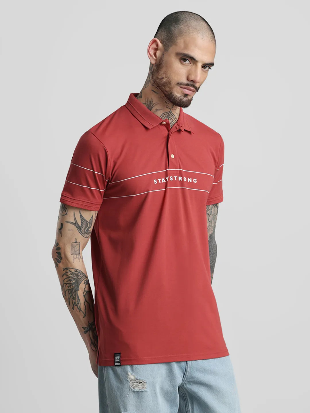 Rust Printed Polo T-Shirt