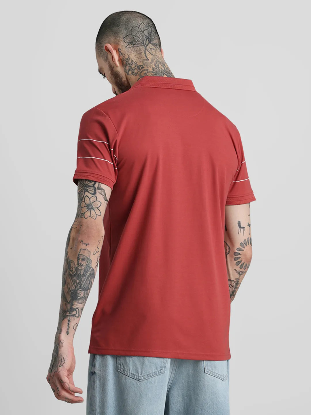 Rust Printed Polo T-Shirt