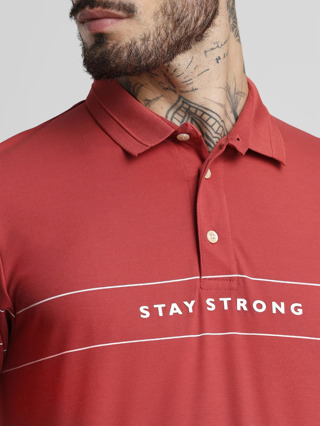 Rust Printed Polo T-Shirt