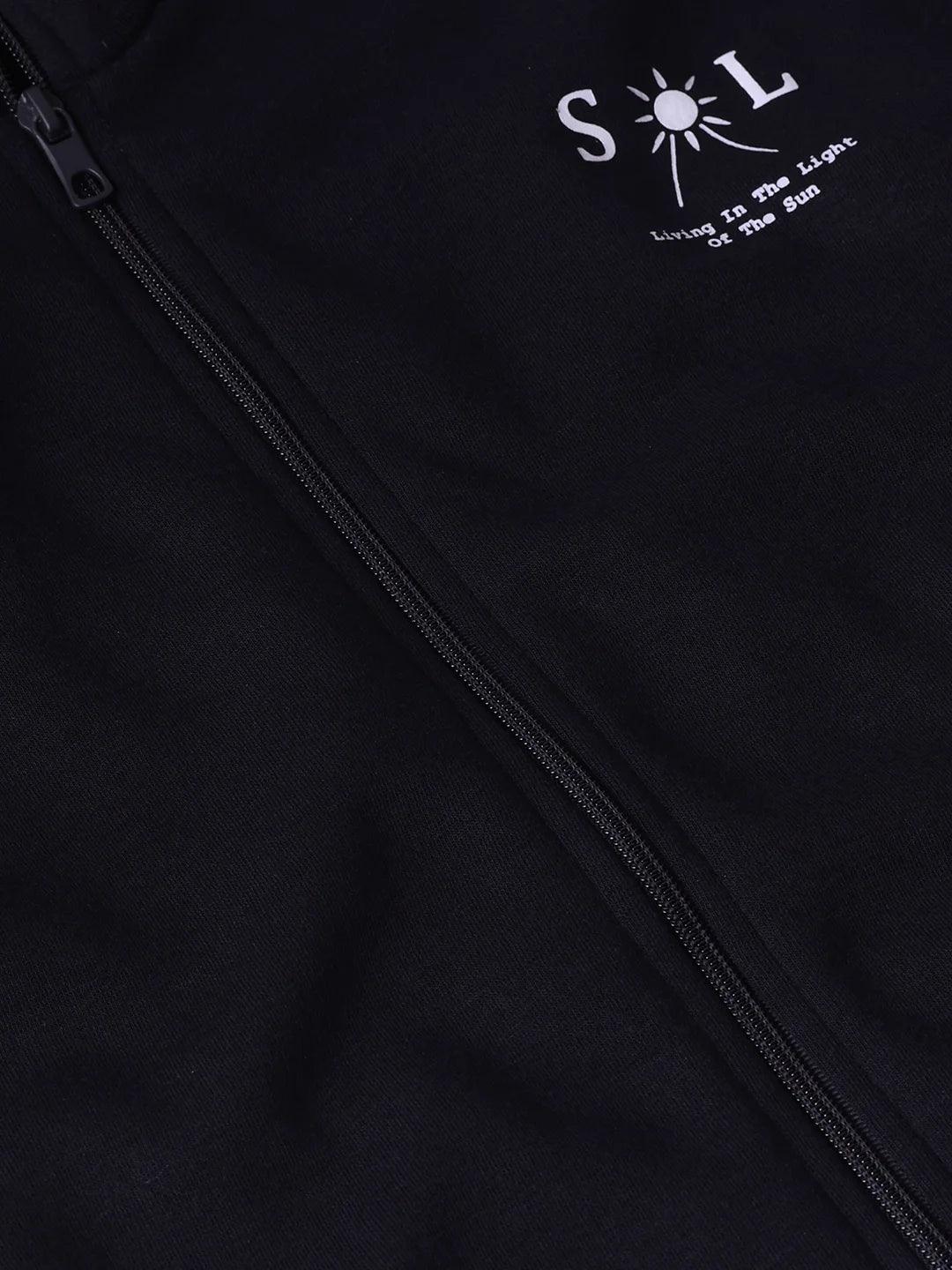 Navy Zipper Solid Sweatshirt