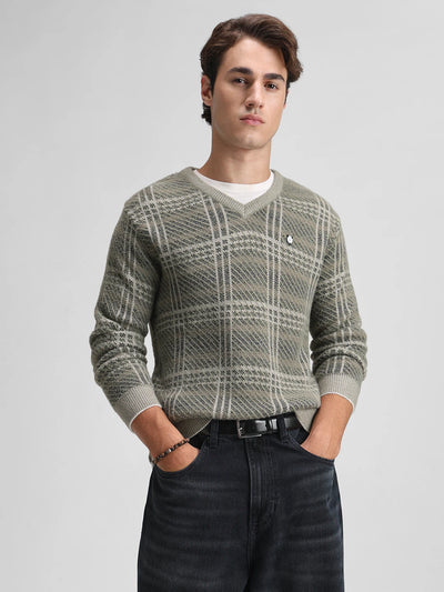 Green Solid Sweater