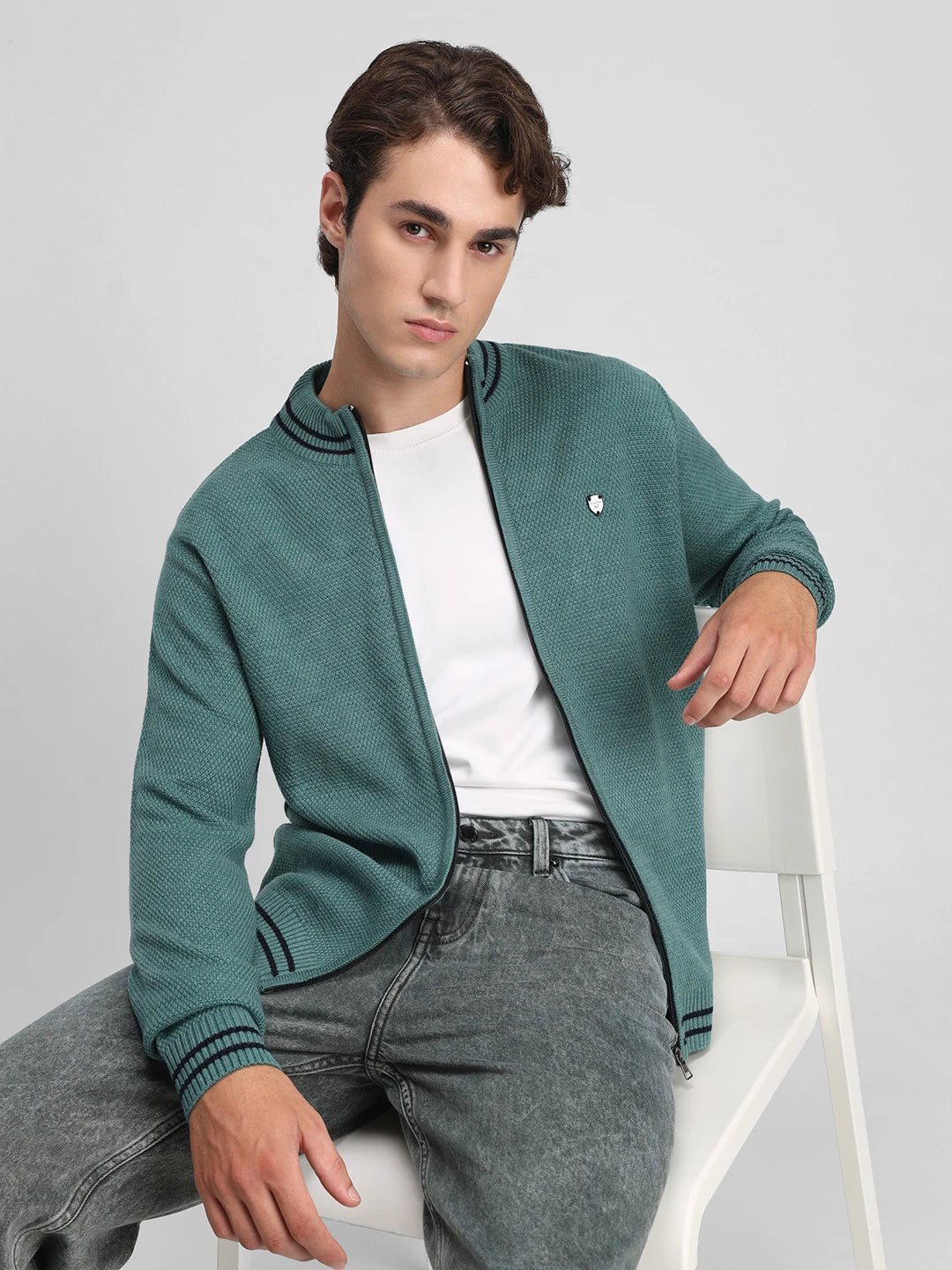 Sea Green Striped Sweater