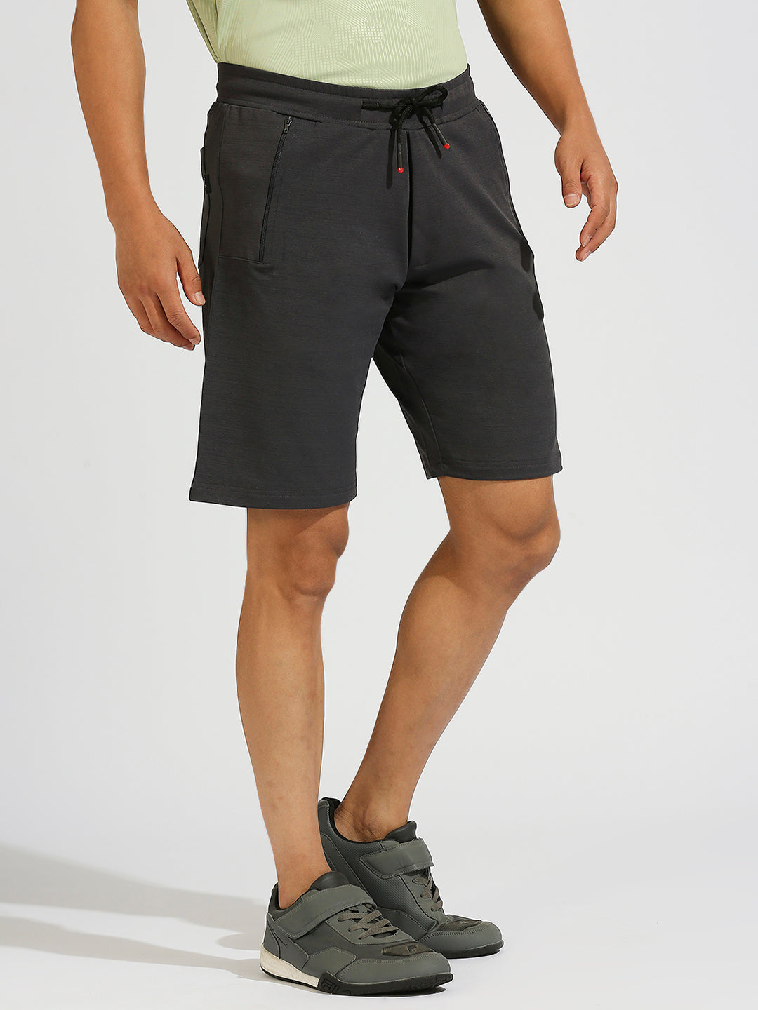 Casual Printed Dark Grey Straight Shorts