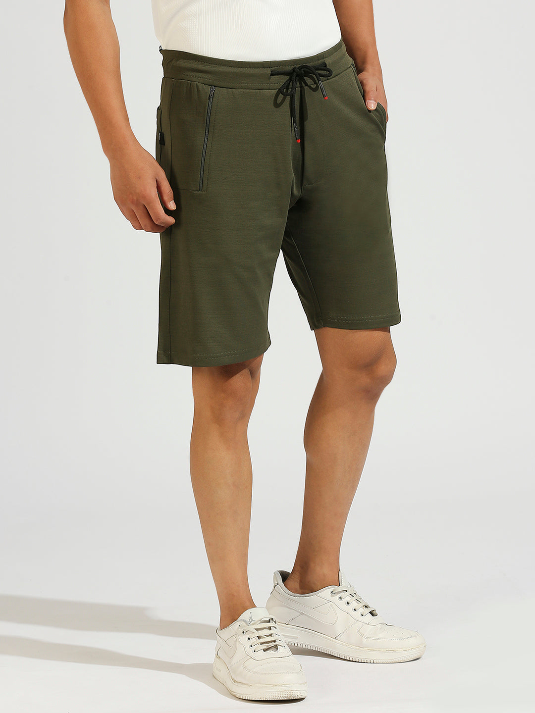 Casual Printed Olive Straight Shorts