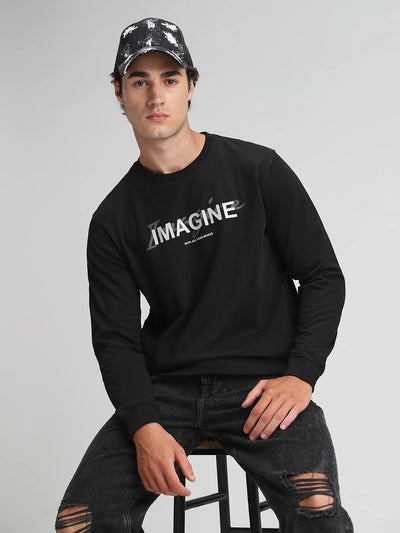 Black Printed Sweatshirt
